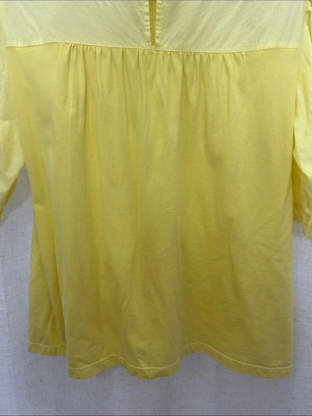 J. Crew Yellow Pintuck Peasant Short Sleeve Blouse Size Small